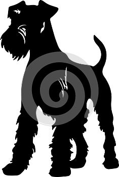 Airedale Terrier Black Silhouette Generative Ai