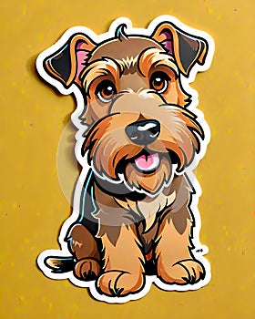 Airedale Terrier dog cartoon comical face