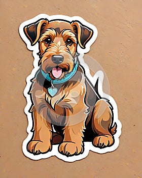 Airedale Terrier dog pet portrait clipart