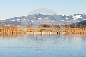 Airfield Wangen-Lachen at the lake of Zurich in Switzerland