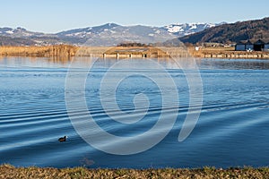 Airfield Wangen-Lachen at the lake of Zurich in Switzerland