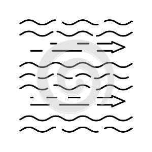 airflow clean line icon vector illustration