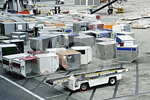 Airfreight at an airport on the platform photo