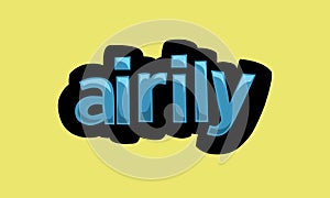 AIRILY writing vector design on a yellow background
