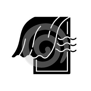 Airing bedroom black glyph icon photo
