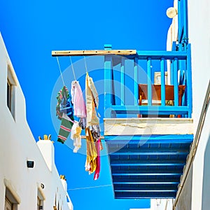Airing clothes on a balcony photo