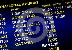 Airline arrival times photo