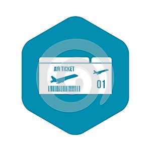 Airline boarding pass icon, simple style