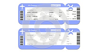 Airline boarding pass ticket