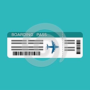 Airline boarding pass ticket, plane for travel journey, vector, illustration