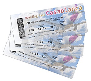 Airline boarding pass ticket to Casablanca (Morocco - Africa)