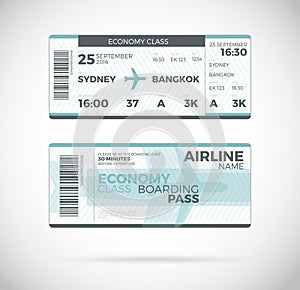 Airline boarding pass ticket Vector illustration.