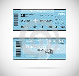 Airline boarding pass ticket Vector illustration. photo