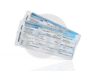 Airline boarding pass tickets .