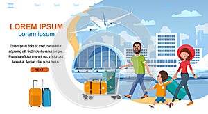 Airline Company Cartoon Vector Website Template