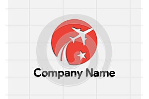 Airline Company with Star Logo Design Template