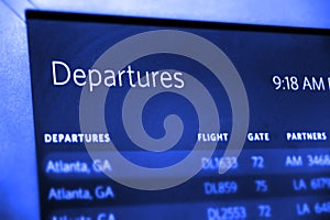 Airline Flights Information Board Arrivals and Departures Traveling