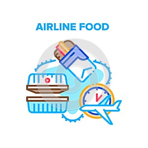 Airline Food Vector Concept Color Illustration