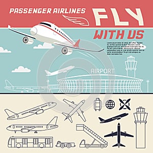 Airline illustration and icons