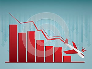 Airline is losing money illustration vector.