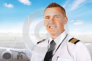 Airline pilot at the airport