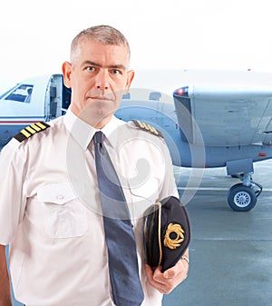 Airline pilot at the airport