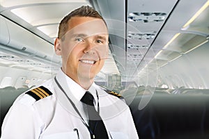 Airline pilot on board photo