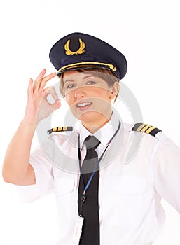 Airline pilot OK sign