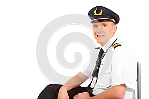 Airline pilot sitting