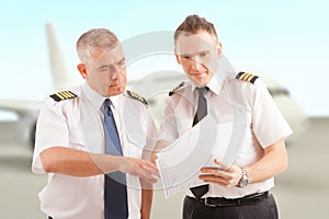 Airline pilots at the airport photo