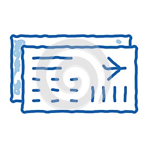 Airline Ticket Boarding Pass doodle icon hand drawn illustration