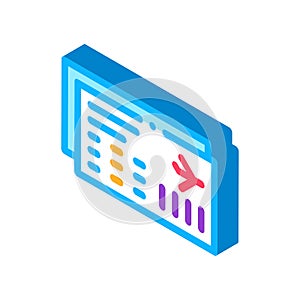 Airline Ticket Boarding Pass isometric icon vector illustration