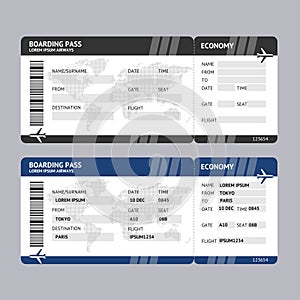 Airline Ticket Boarding Pass. Vector photo