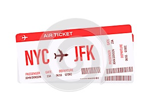 Airline ticket. Travel Boarding pass ticket template