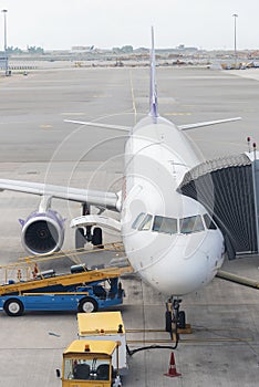 Airliner in Hong Kong international airport