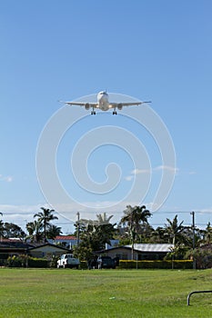 Airliner Landing at Gold Coast Airport, Australia