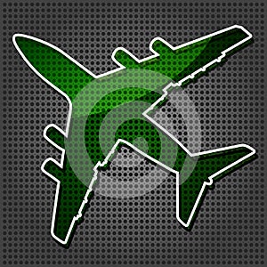 Airliner on the metallic background