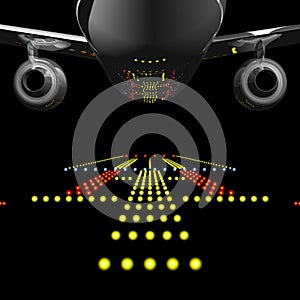 Airliner and Runway Lights