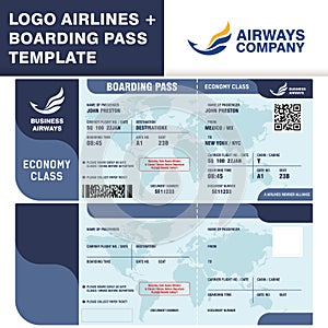 Airlines Logo & boarding pass template