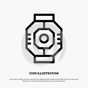 Airlock, Capsule, Component, Module, Pod Line Icon Vector