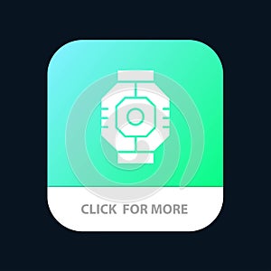 Airlock, Capsule, Component, Module, Pod Mobile App Button. Android and IOS Glyph Version