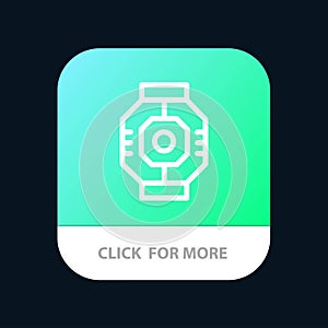 Airlock, Capsule, Component, Module, Pod Mobile App Button. Android and IOS Line Version