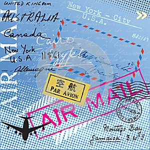 Airmail postage stamps