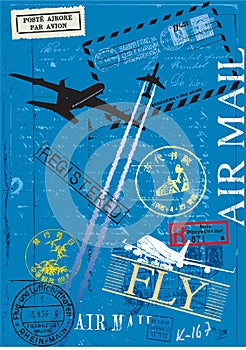 Airmail postage stamps