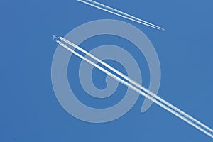 Airoplanes on the blue sky