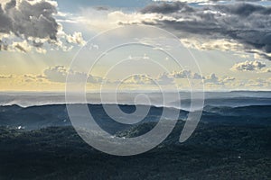 Airphoto over the mountains in the south of Norway photo