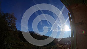 Airplains drowing on the sky