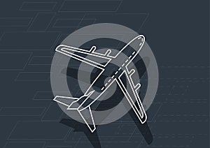 Airplane and abstract background, vector illustrations