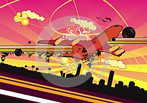 Airplane abstract vector illustration