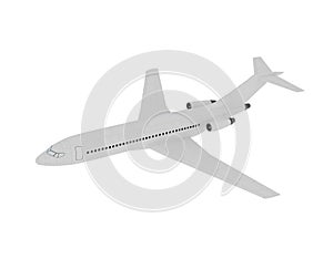 Airplane in the Air isolated on white